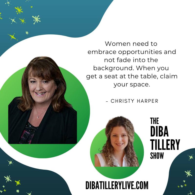 Promotional media post for the Diba Tillery Show with a quote from Christy Harper stating, 