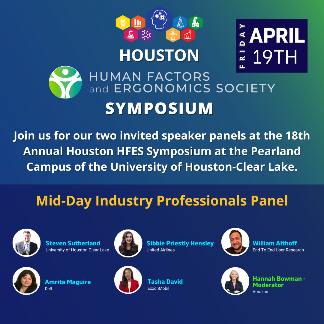 Attend Houston HFES on Friday, April 19, 2024 at UHCL Pearland.