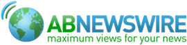AB News wire logo. Maximum views for your news. To the left of the logo text is the earth depicted with wireless signals leading from it. 