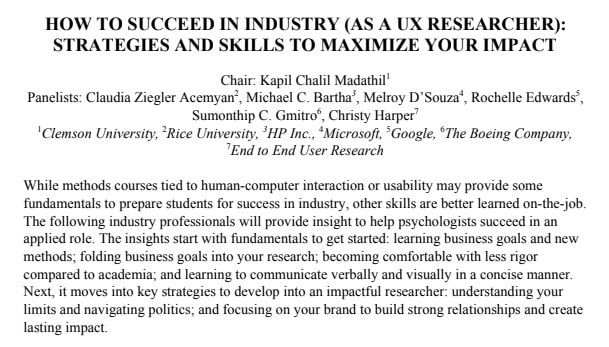 How to succeed in industry as a UX Researcher: Strategies and skills to maximize your impact